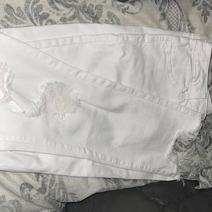 white high waisted ripped jeans
